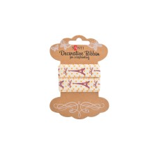 Хлопчатобумажная лента с рисунком Santi Поздравляю Париж! 2 м 741334