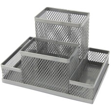 Подставка-органайзер Axent 15,5х10,3х10см металлическая серебристая 2117-03