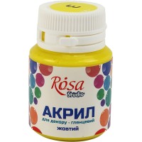 Акрил для декора Rosa Talent 20мл глянцевый желтый 21003/2783