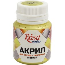 Акрил для декора Rosa Studio 20мл перламутр желтый 22034/3155/74