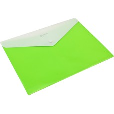 Папка-конверт Optima Вышиванка O35206-13 А4 пластиковая 2 отделения на кнопке салатовая