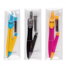 Циркуль "Yes" у прозорому чохлі з механічним олівцем та запасними грифелями №220092