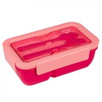 Ланч бокс пласт. "Yes" 850мл Fusion,з приладдям, рожевий №708169(25)(50)
