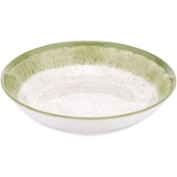Тарілка супова керам. "Ardesto Siena" 20см,біло-зелений №AR2920SWG(6)(36)