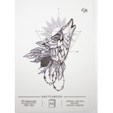 Скетчбук 20арк. А5 б/лін. "Tattoo sketchbook" one,вовк №98300/Profiplan/(10)