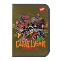 Папка факульт."Yes" А4 №492224 "Jurassic World" пласт. на блискавці,з внутр. кишенею, хакі(12)(48)