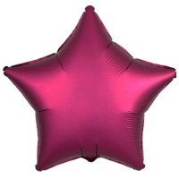 Набір кульок повітр. фольг. "Зірка сатин" бордова 10"/25см 5шт №832749/Pelican/(5)