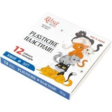 Пластилін "ROSA Kids" Cats 12 кольор. зі стеком,192гр №302102(20)