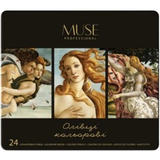 Олівці кольор. 24 кольор. "Школярик" №101M-24 Muse в метал. кор-ці(6)