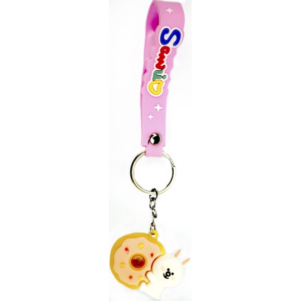 Брелок гумовий "Печиво з ведмедиком" зі стрічкою,мікс №3176(12)